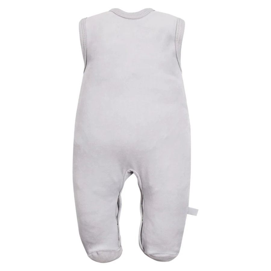 Grey baby set with lamb embroidery
