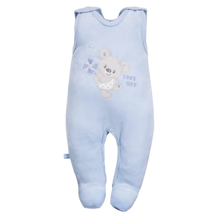Blue baby set with koala embroidery