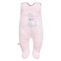 Pink baby set with bunny embroidery