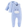 Baby blue set with hippo embroidery