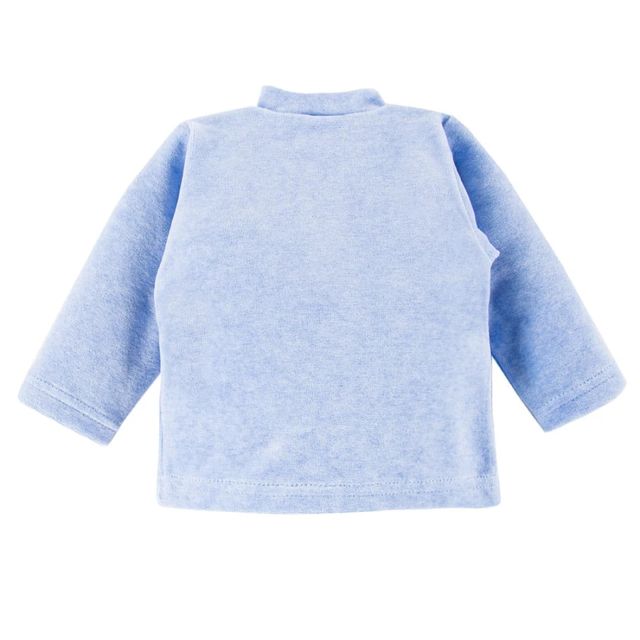 Baby blue set with hippo embroidery
