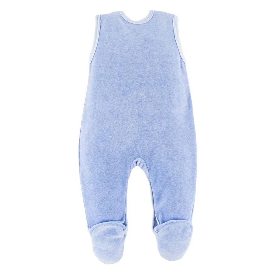 Baby blue set with hippo embroidery