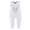 Grey velour baby set with zebra embroidery
