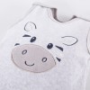 Grey velour baby set with zebra embroidery