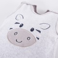 Grey velour baby set with zebra embroidery