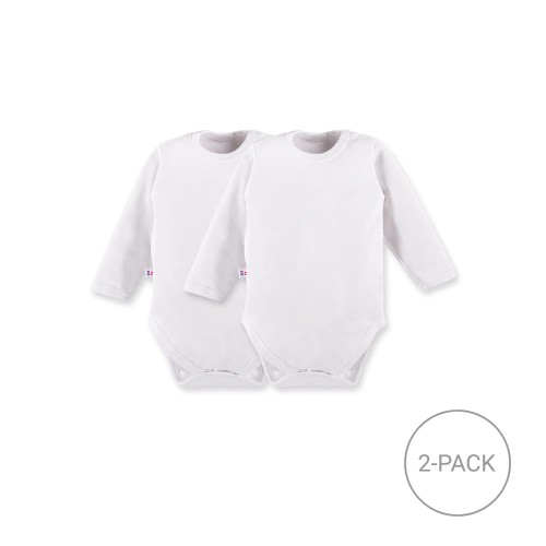 2-pack classic white long sleeve baby bodysuits