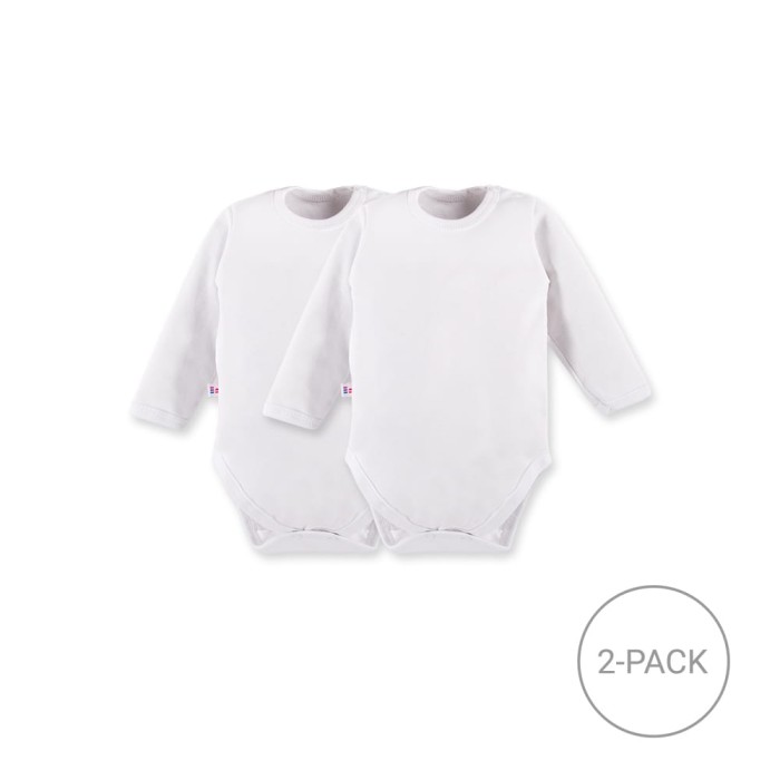 2-pack classic white long sleeve baby bodysuits