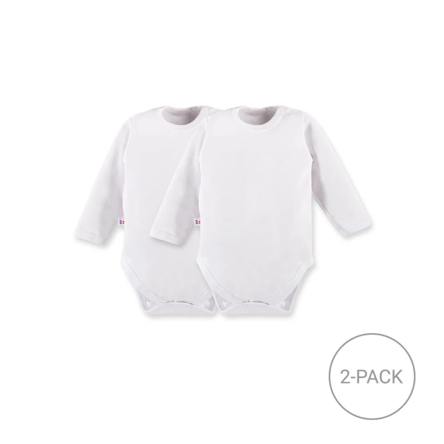 2-pack classic white long sleeve baby bodysuits