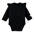 Black Wrap Bodysuit with Ruffle