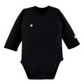 Black Ribbed Snap Baby Bodysuit
