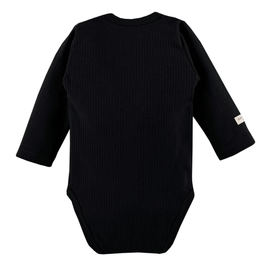 Black Ribbed Baby Bodysuit