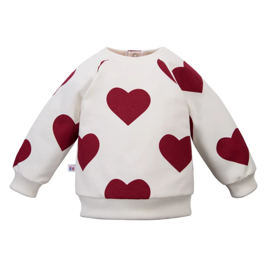 Oversize sweatshirt white with hearts