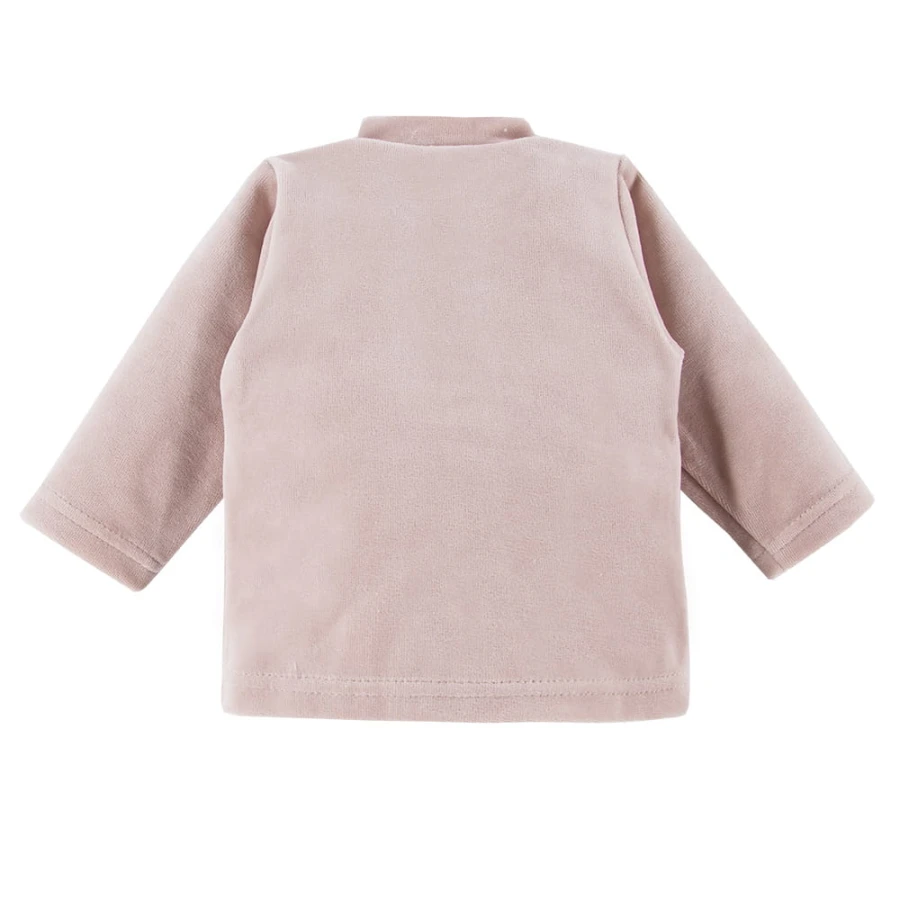Beige baby set with tiger embroidery