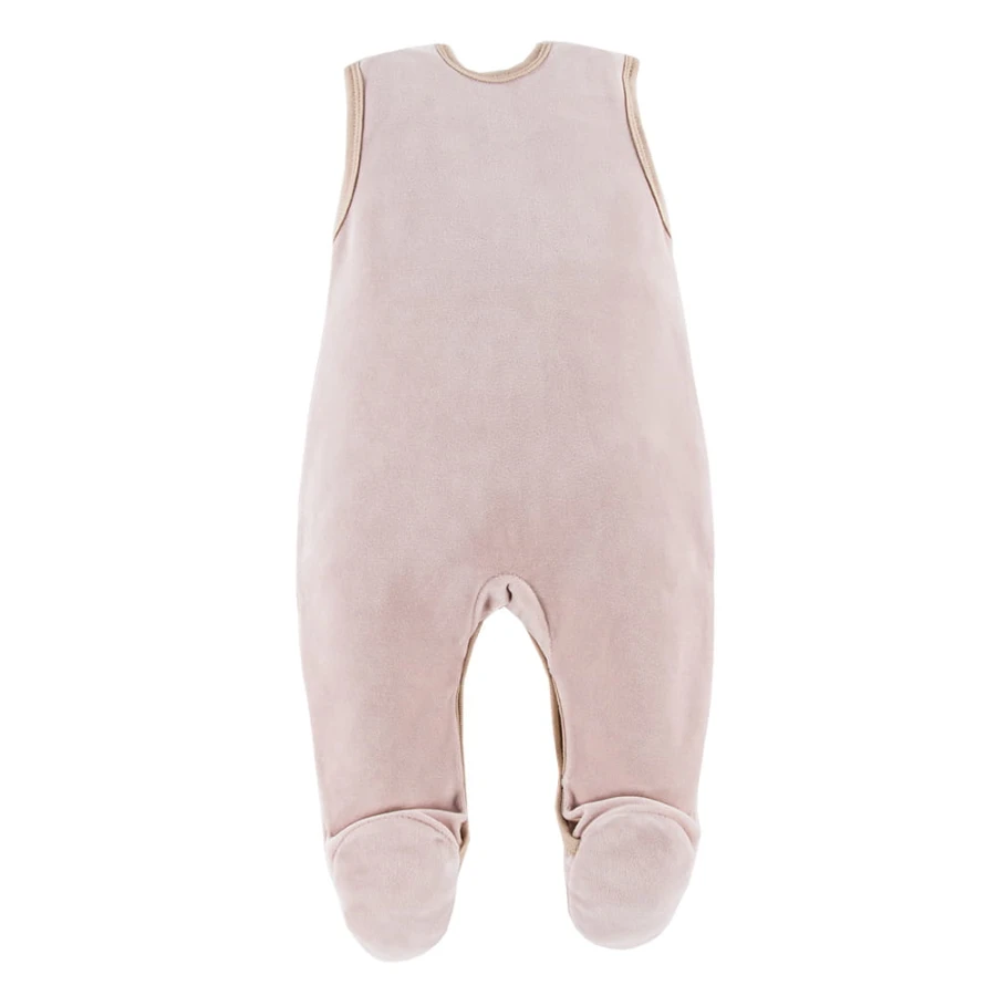 Beige baby set with tiger embroidery