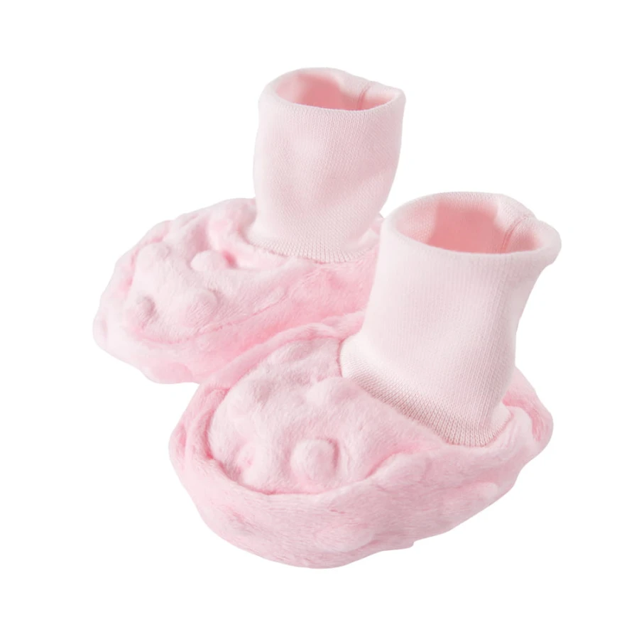 Light pink minky baby booties
