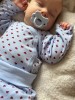 Baby Wrap Bodysuit Blue with Hearts