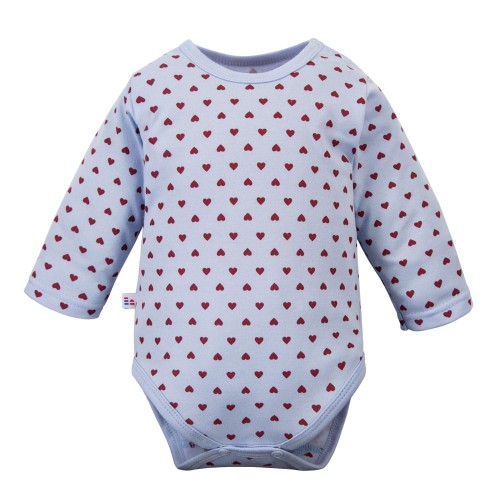 Blue Baby Bodysuit with Hearts