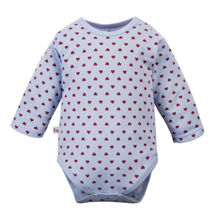 Blue Baby Bodysuit with Hearts