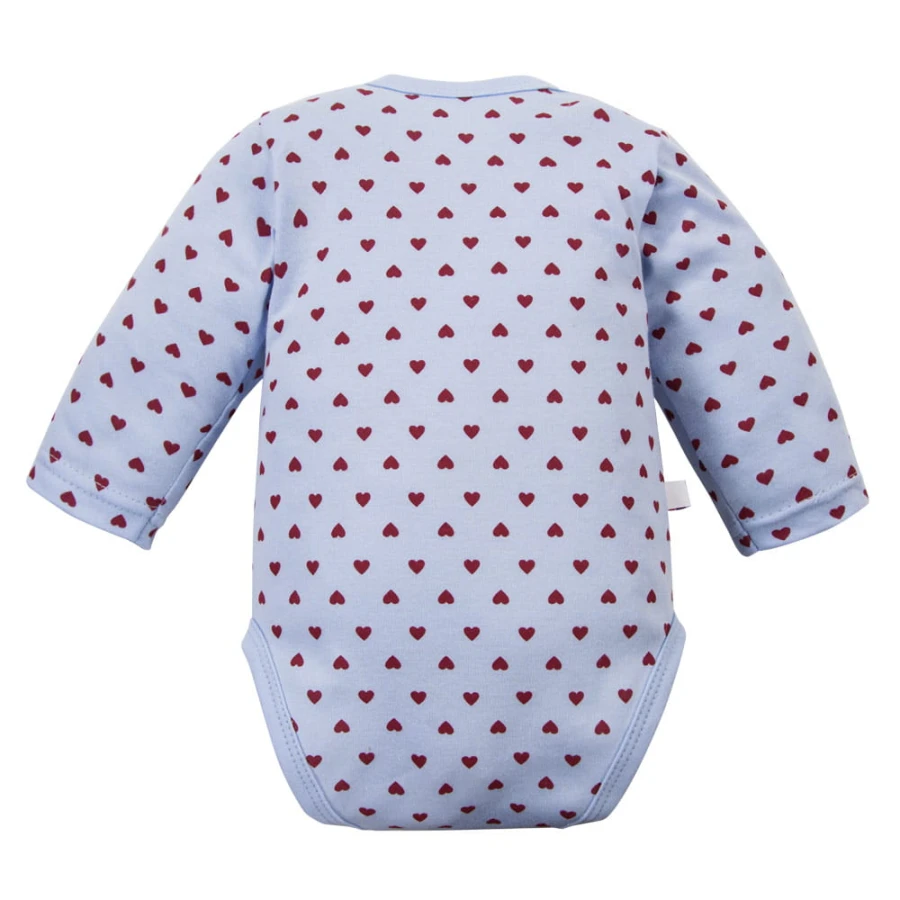 Blue Baby Bodysuit with Hearts