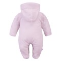 Pink velour baby snowsuit