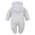 Velour baby snowsuit white with green and blue flowers