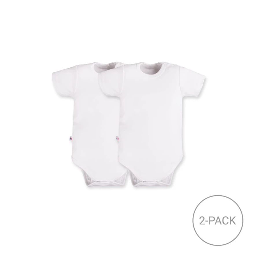2pack dětských body s krátkým rukávem – bílé