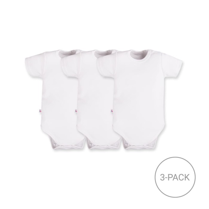 3-Pack Baby Bodysuits with Short Sleeves – White