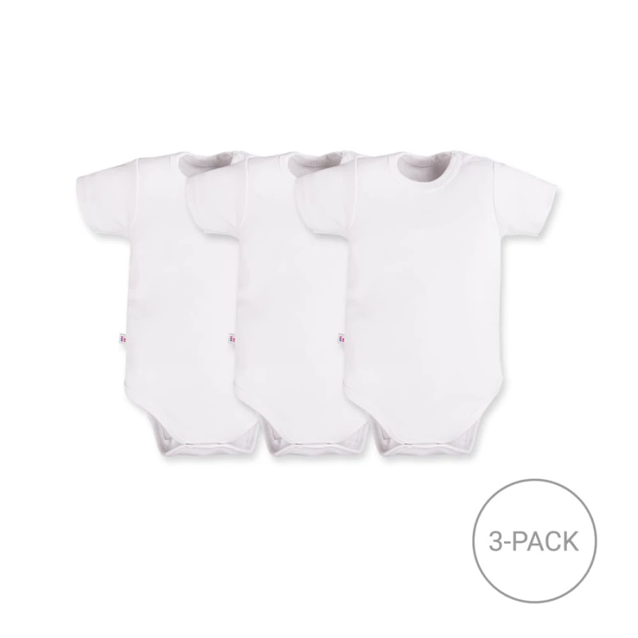 3pack dětských body s krátkým rukávem – bílé