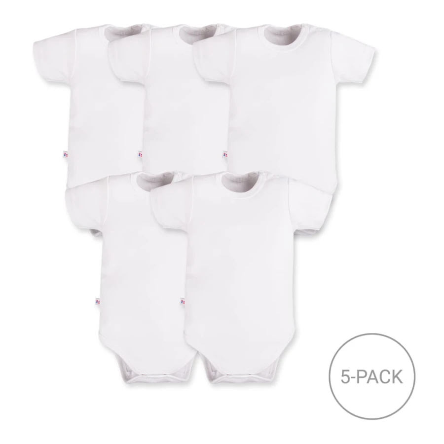5ks body s krátkým rukávem – bílé