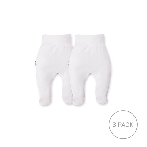 2-pack baby footed pants – white