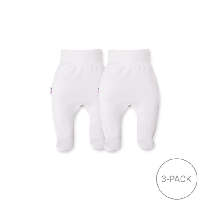 2-pack baby footed pants – white