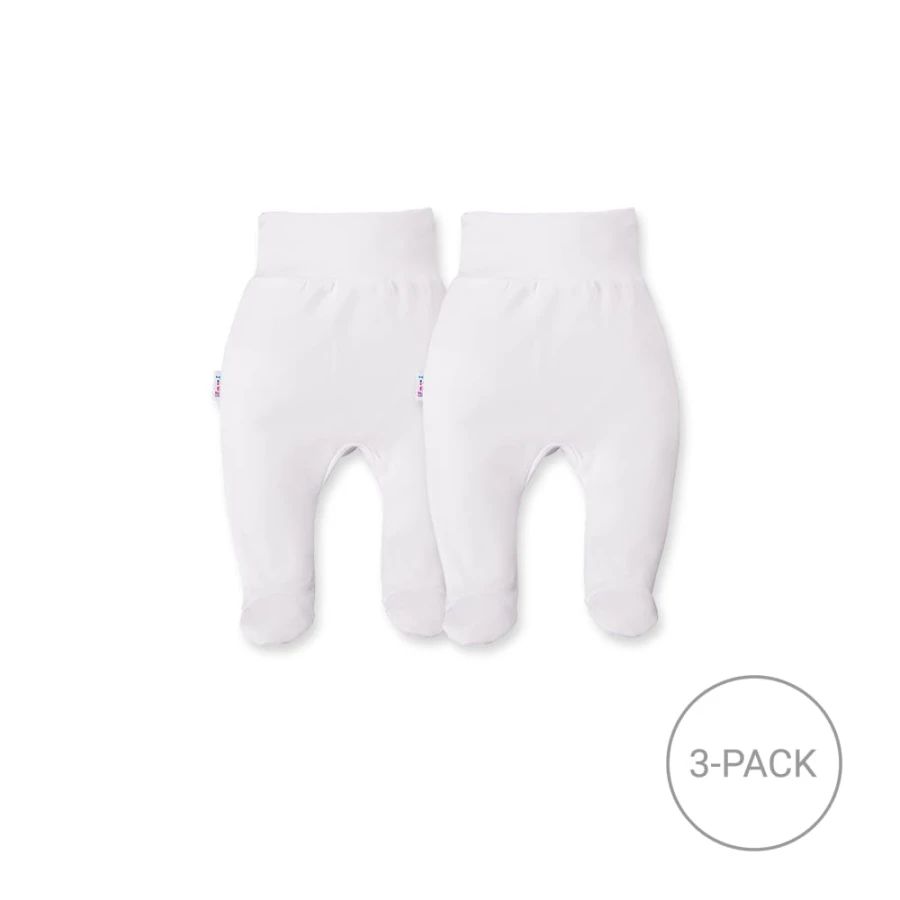 2-pack baby footed pants – white