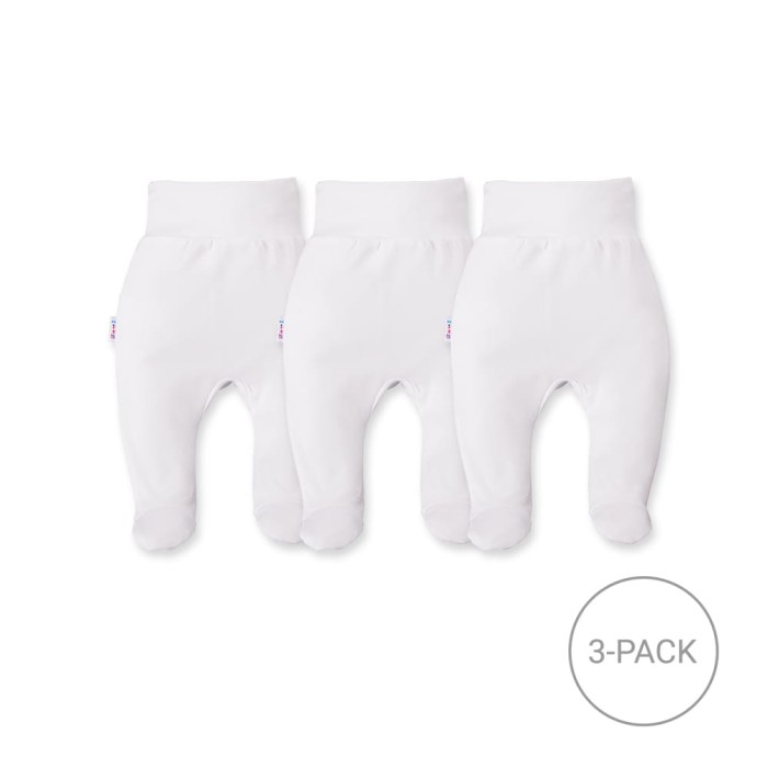 3-pack white baby footed pants
