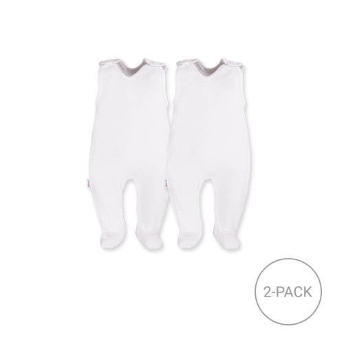 2-pack baby rompers white