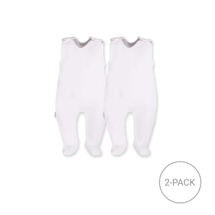 2-pack baby rompers white