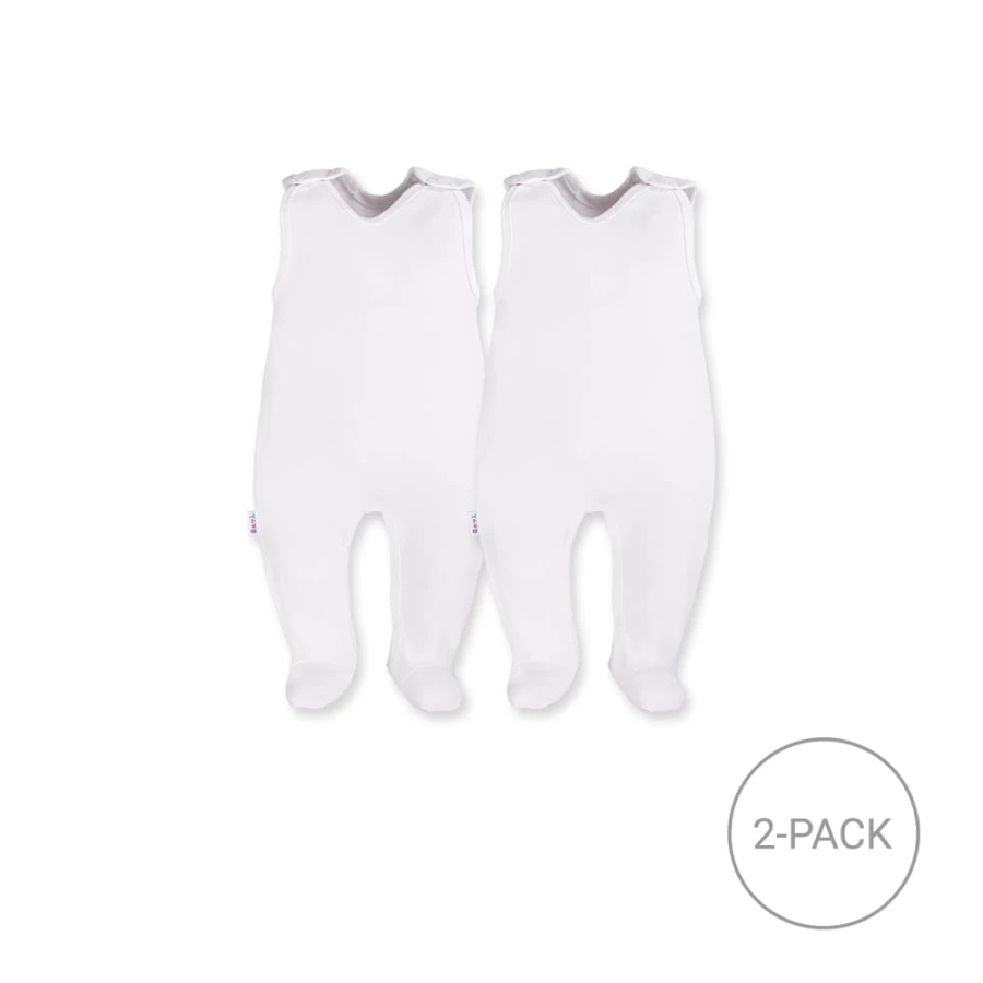 2-pack baby rompers white