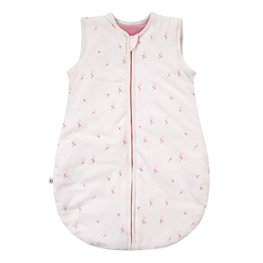 Cream baby sleeping bag with flower print