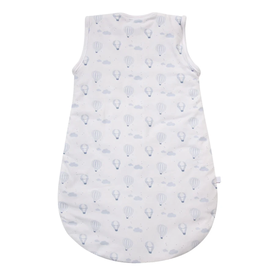 White baby sleeping bag with balloon print