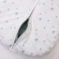 White baby sleeping bag with leaf print