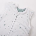 White baby sleeping bag with leaf print