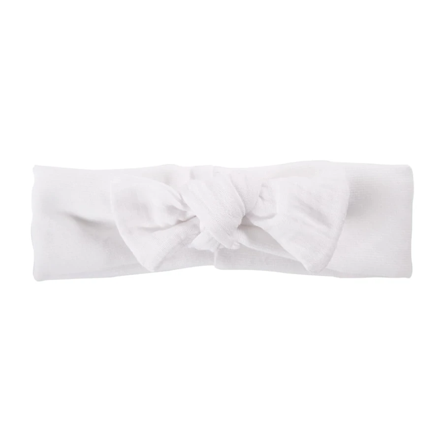 White girls’ headband with muslin bow