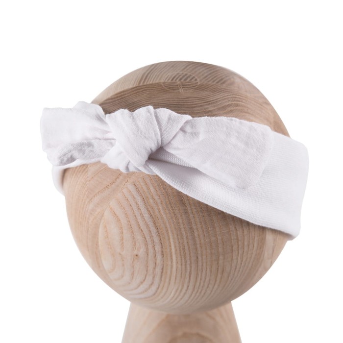 White girls’ headband with muslin bow