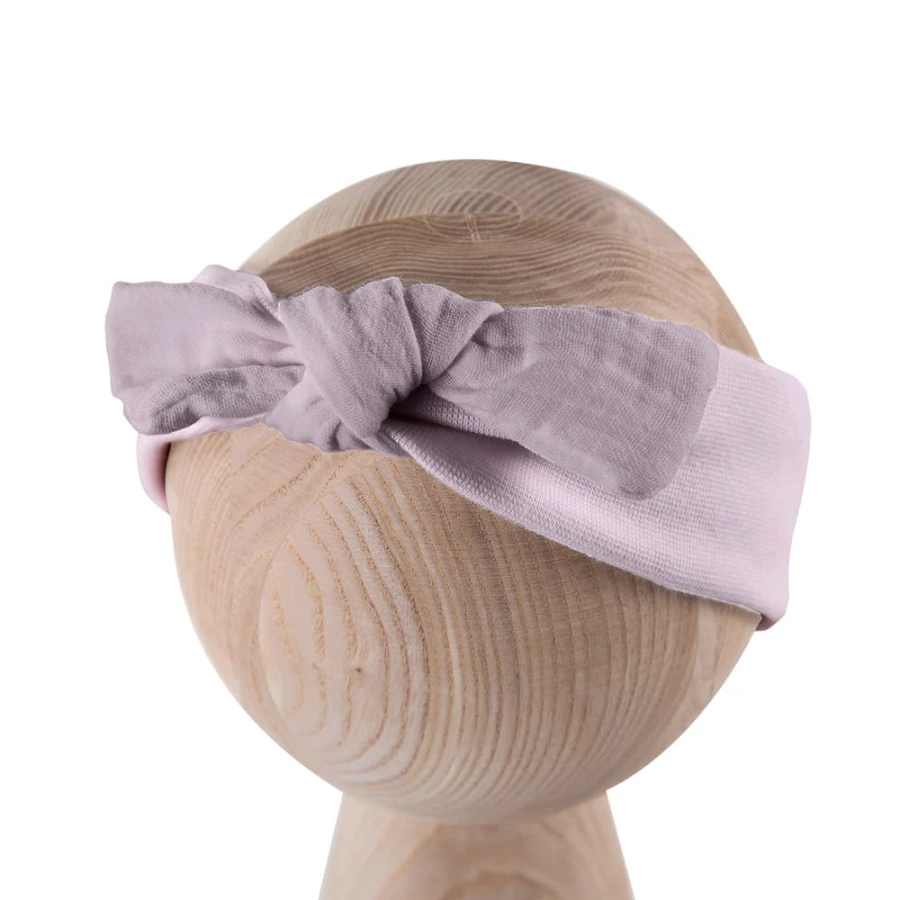 Heather girls’ headband with muslin bow
