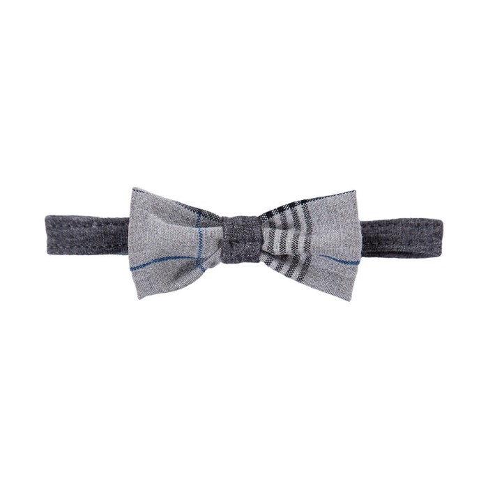 Dětský elegantní motýlek v šedé kostce