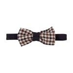 Dětský elegantní motýlek v hnědé pepitce