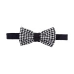 Dětský elegantní motýlek v černo-bílém pepitu