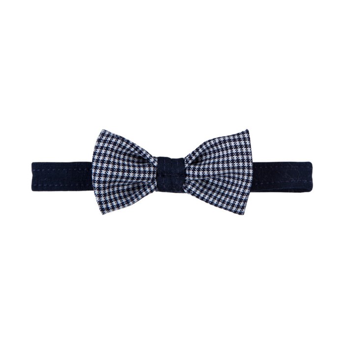 Dětský elegantní motýlek v tmavě modrém pepitu