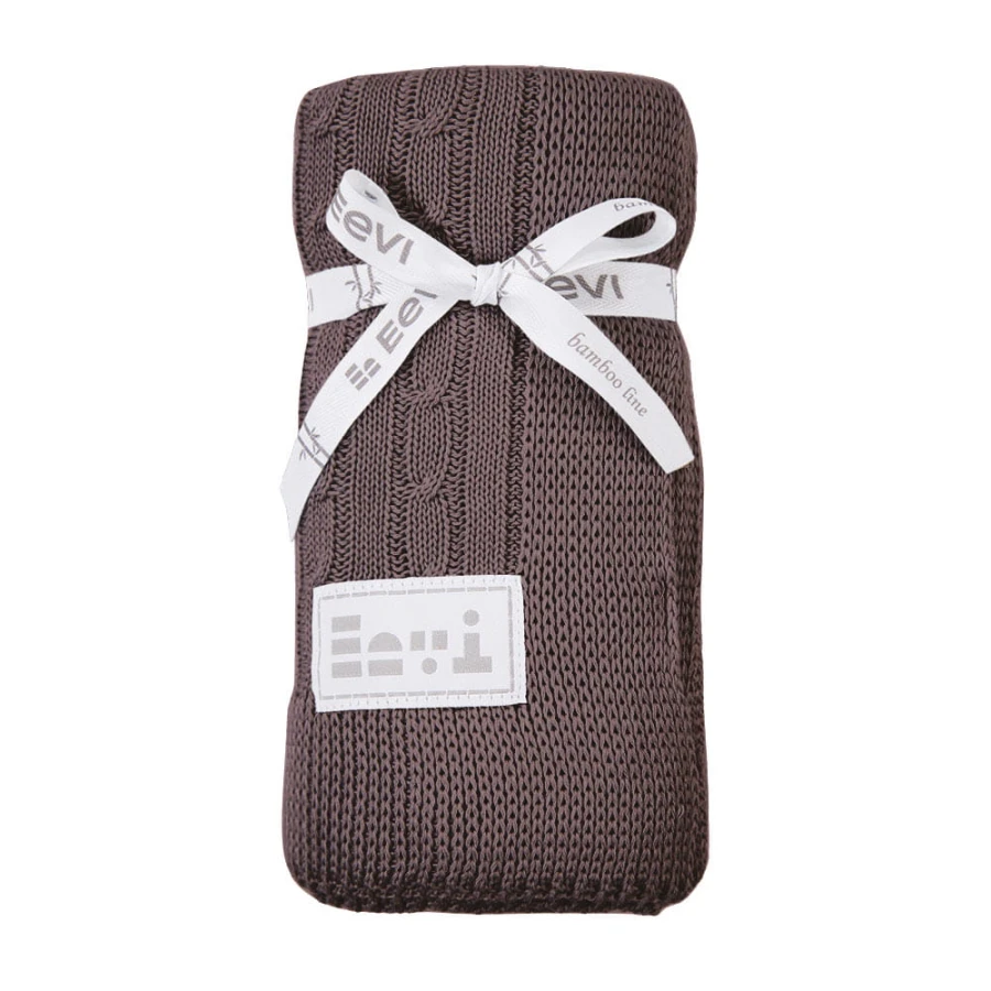 Bamboo blanket EEVI braid chocolate 100x75 cm