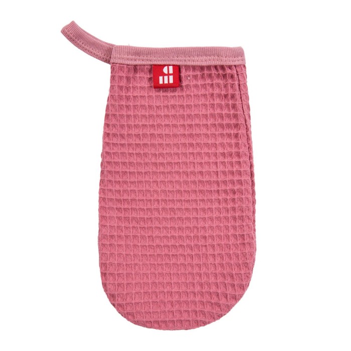 Bavlněná mycí žínka waffle malinová