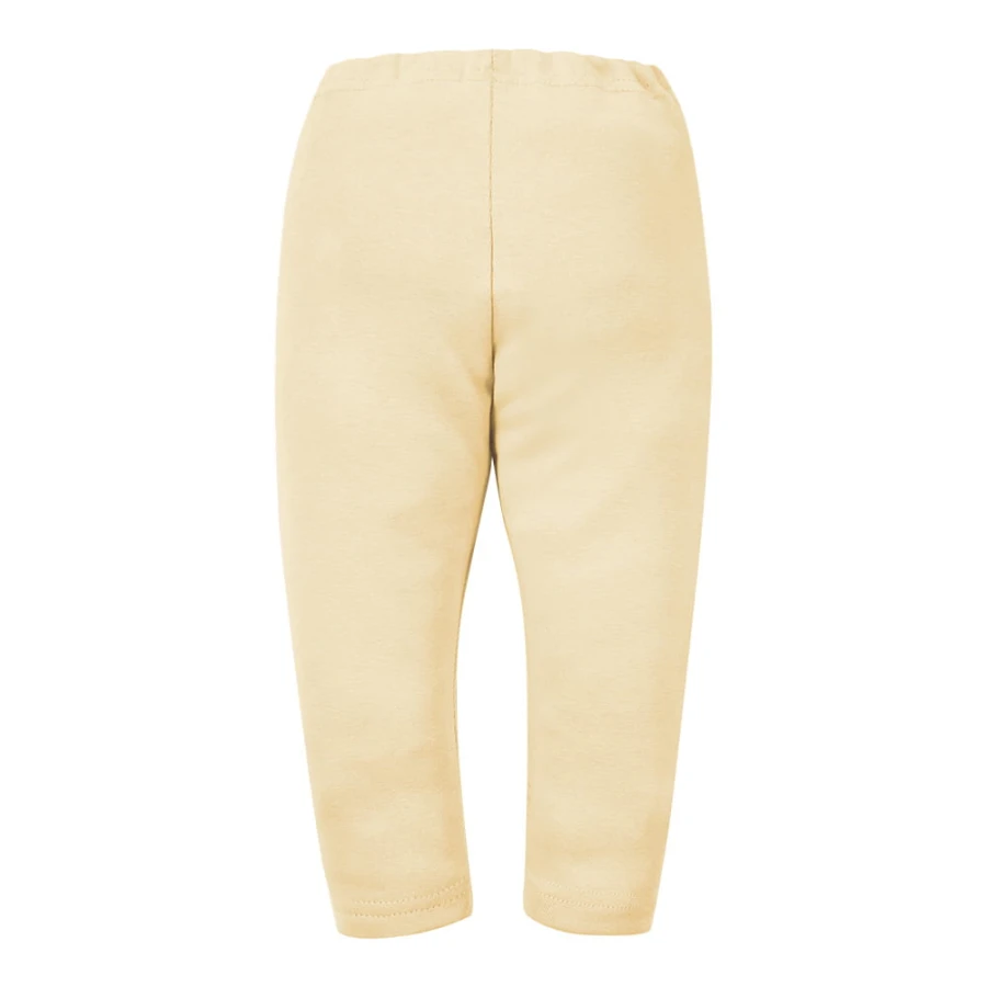 legginsy dziecięce żółte z bawełny